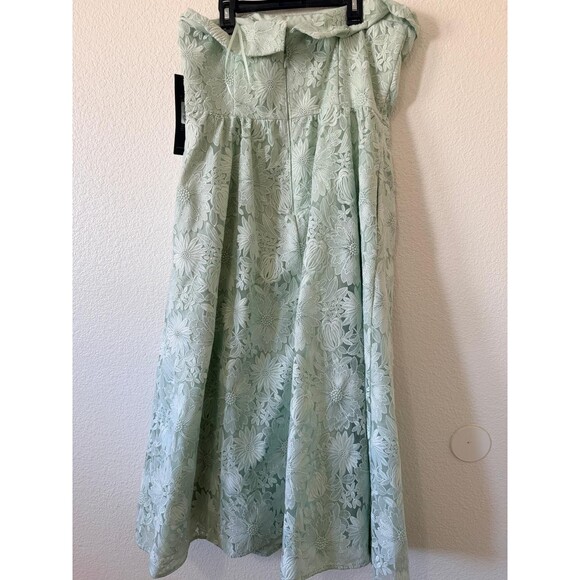 Aidan Mattox by Adrianna Papell Size 12 Mint Embroidered Ballgown Midi Dress New - Picture 9 of 14